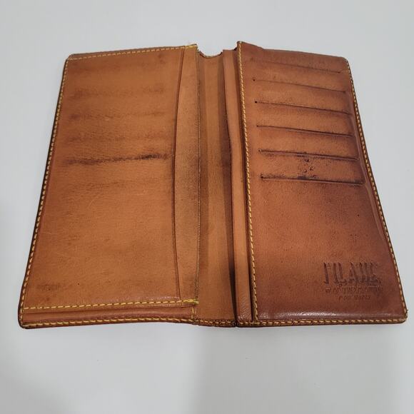 ALVIERO MARTINI Italian Vintage Geo World Map Wallet Brown Bifold Organizer - Picture 3 of 12